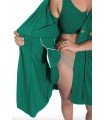 Bata con bolsillos para drenajes y sujetador mastectomia verde