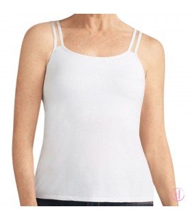 Amoena VALETTA Top Camiseta tirantes con sujetador mastectomía blanco