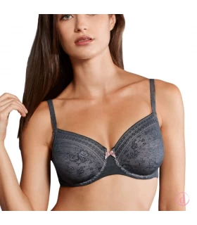 Sujetador protésico FLEUR con aros antracita